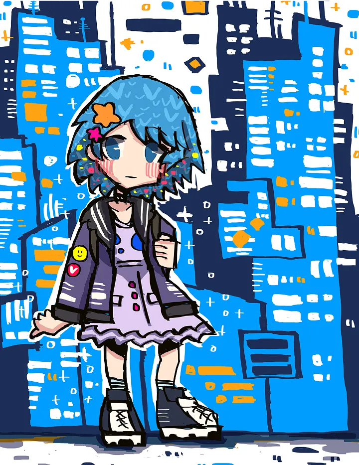 「涼む街中に囲まれて」