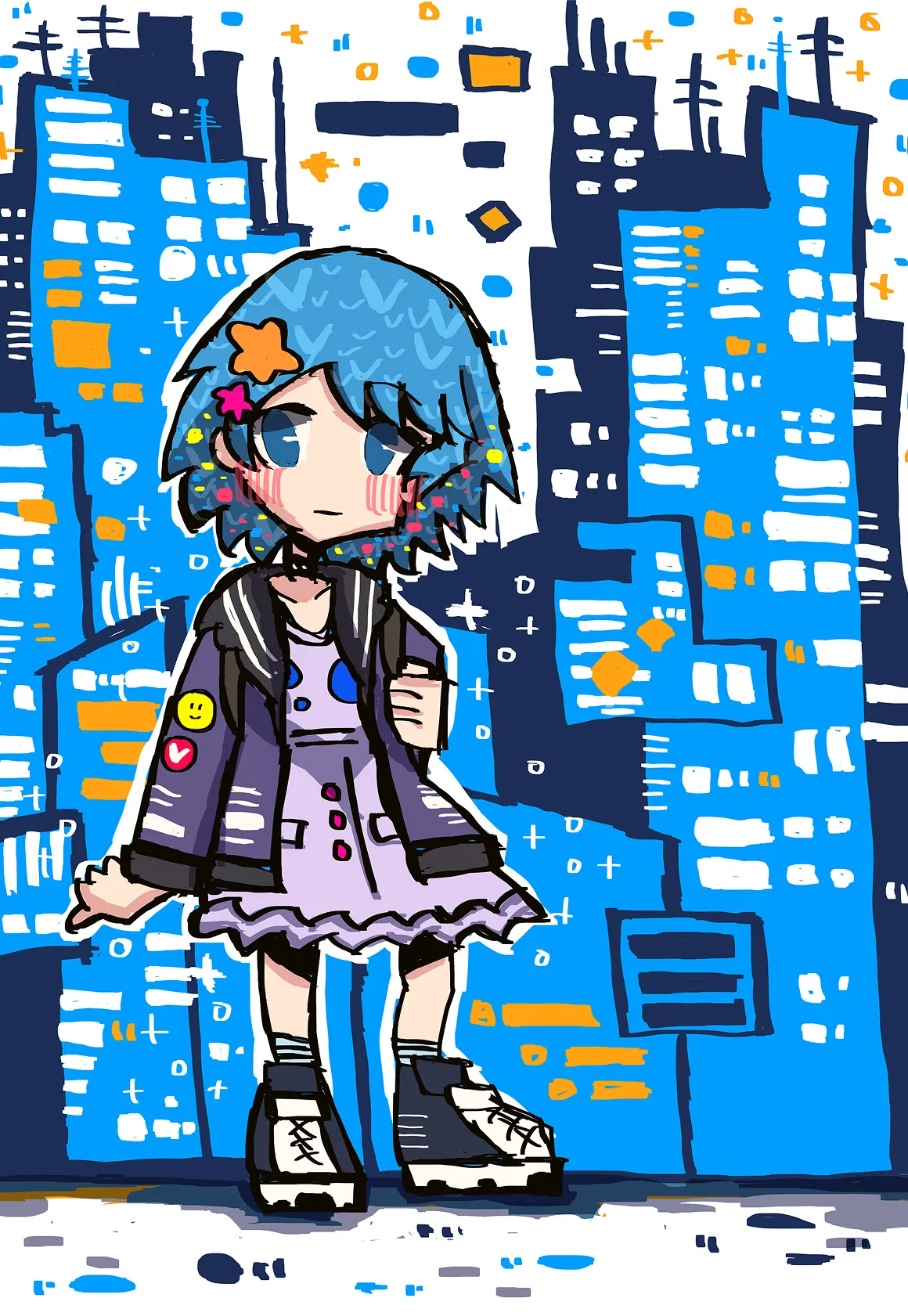 「涼む街中に囲まれて」